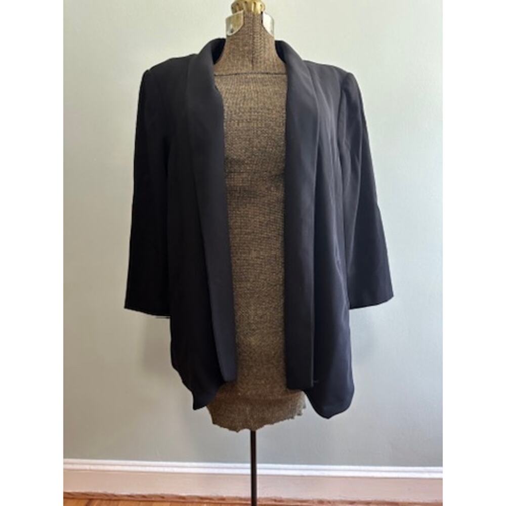 Eileen Fisher black open fly away blazer size 1X